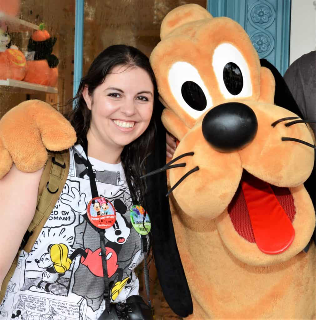 Blogger from Pixie Dust Musings with Pluto at Disney World