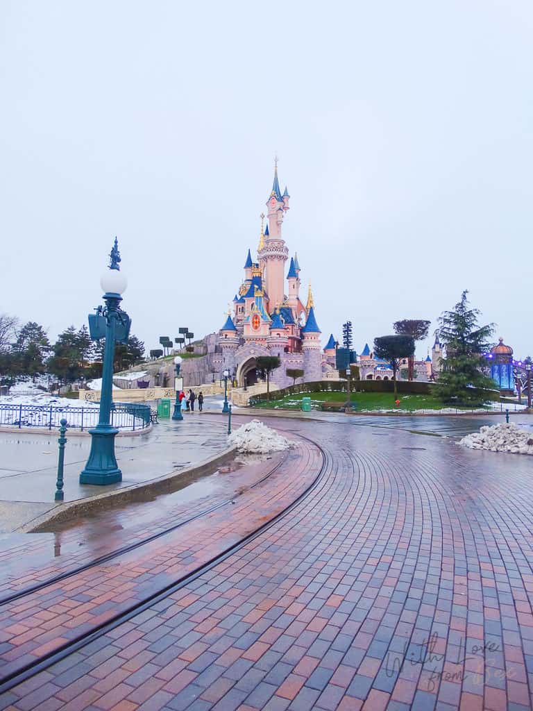 Disneyland Paris Castle with snow