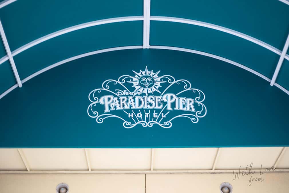 Paradise Pier sign at Disneyland Paradise Pier Hotel