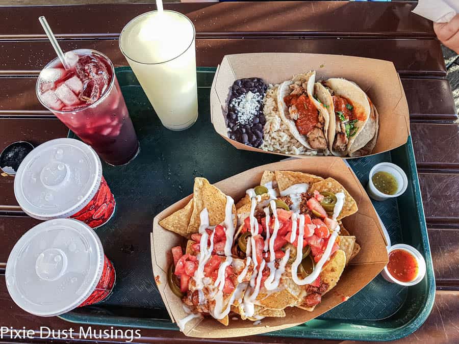 nachos and drinks at Epcot