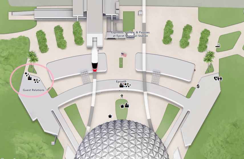 Map of entrance of Epcot